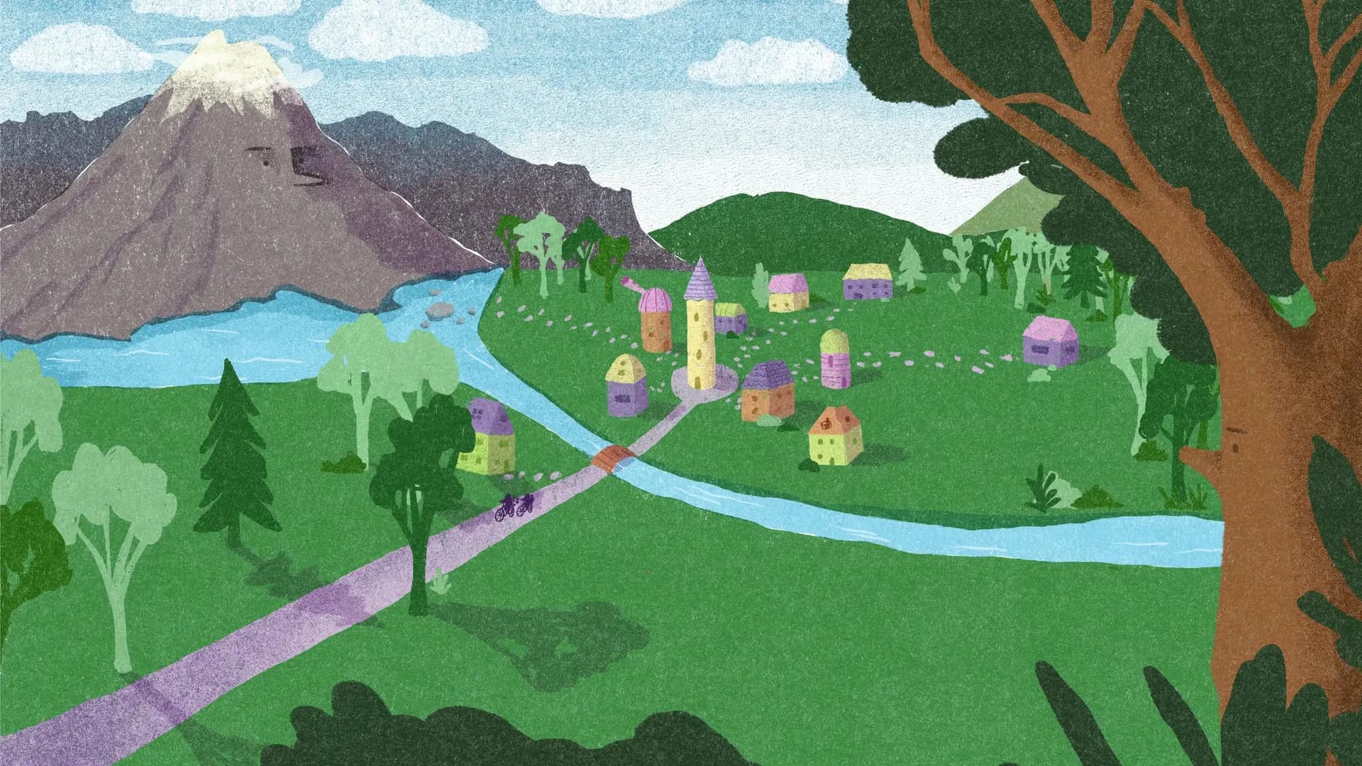 Illustratie van het dorp Sonemon